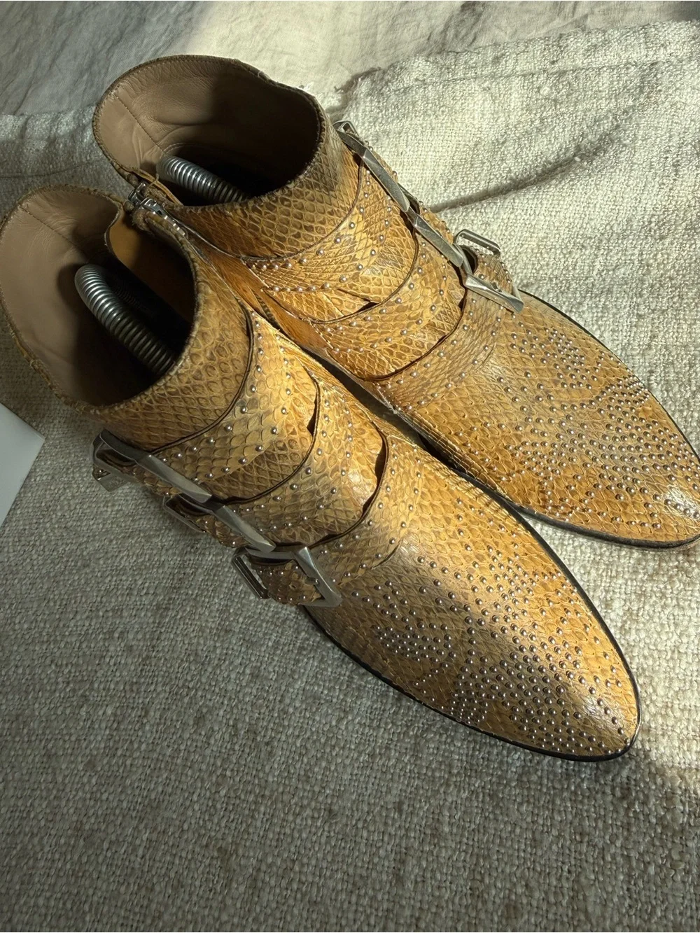 Chloé Susanna in Python  Leather Studded Ankle Boots Sz 7 ⭐️